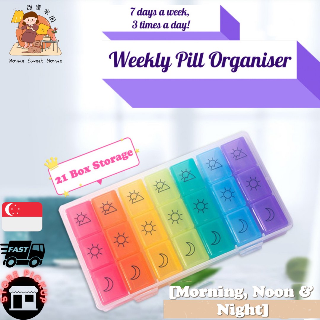 [SG] Pill Box Pill Organizer Vitamins Medicine Box Pill Case, Health