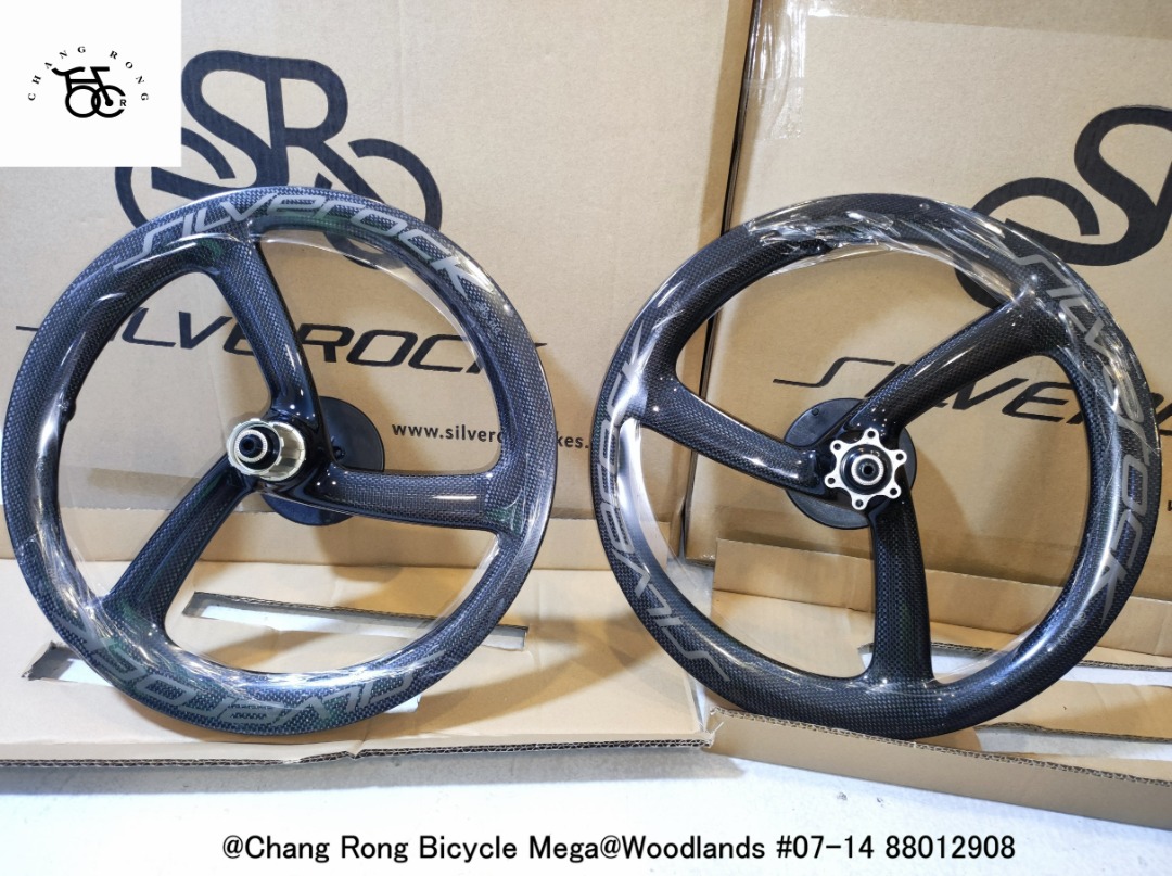🎈Silverock Carbon Fiber Wheelset TriSpoke 349/406 Disc Brakes 🎈Carbon