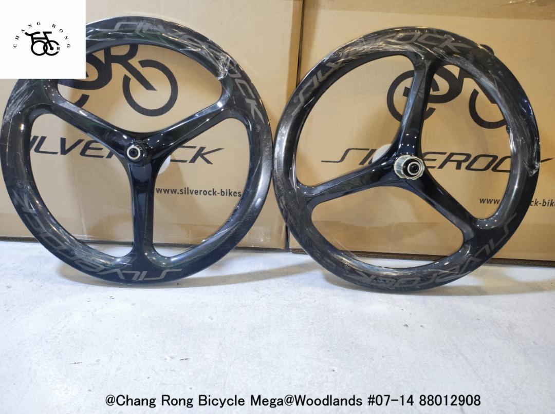 Silverock Carbon Fiber Wheelset Tri Spoke 349 406 Disc Brakes