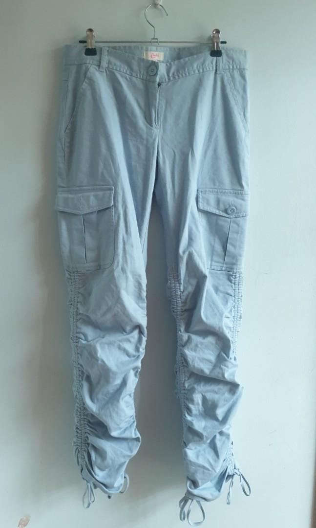 Soft Denim Cargo Pants, Women's Fashion, Bottoms, Jeans on Carousell
