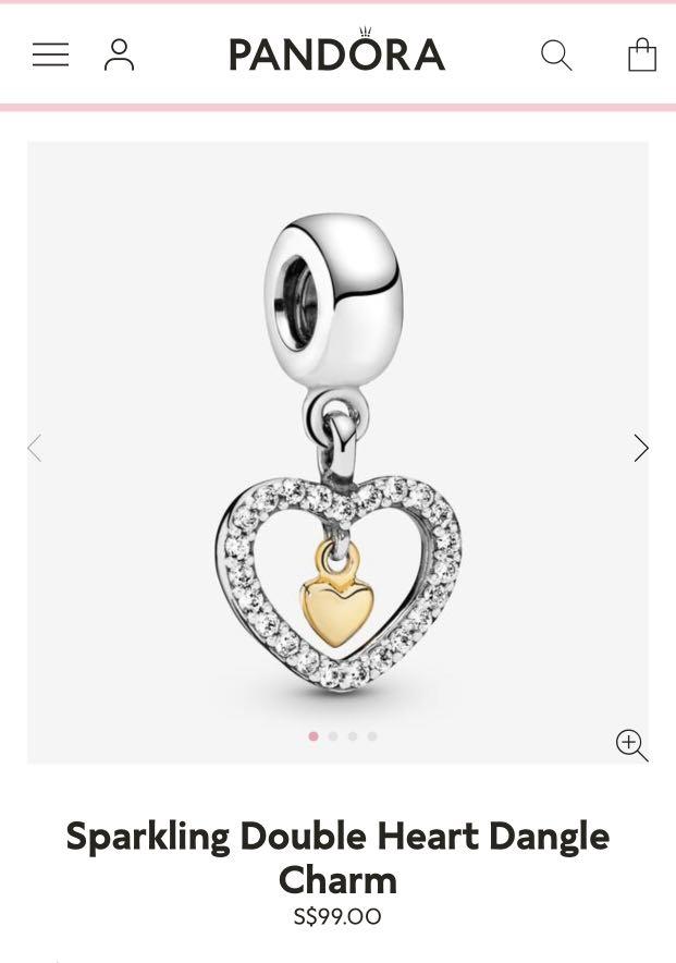 Double heart discount pandora charm