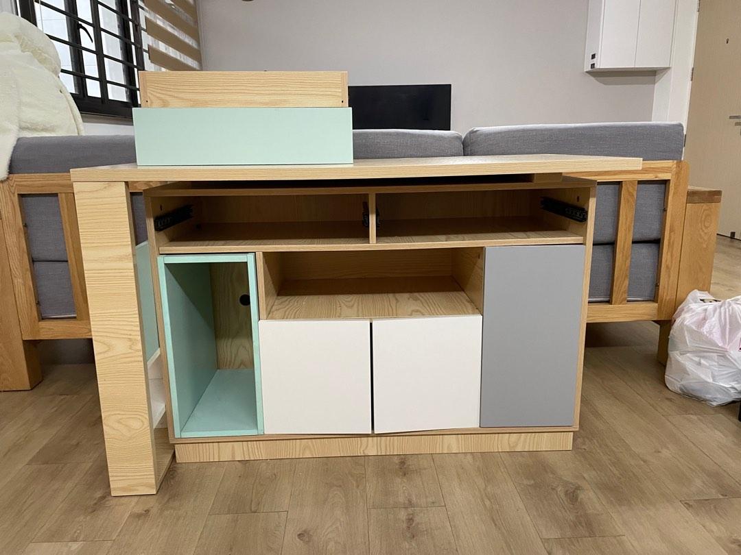 Study Table (Category: Tables & Sets) located in Singapore. Submitted by carlyn20 (Listing ID 1181196715, Image 2). Description: Study table for sale. Base size is 106cm x 60cm. But the is extendable side. Sell collect..