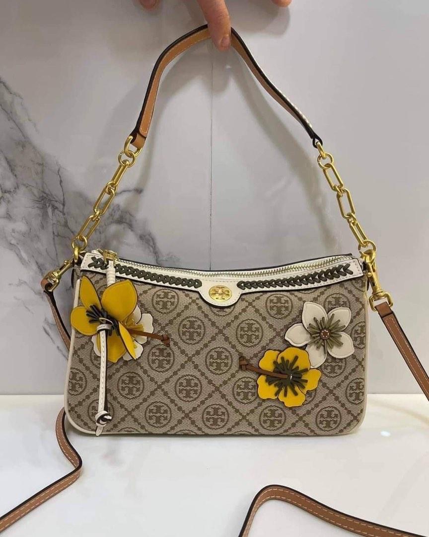 Tory Burch T Monogram Braided Floral Studio Shoulder Bag - ShopStyle