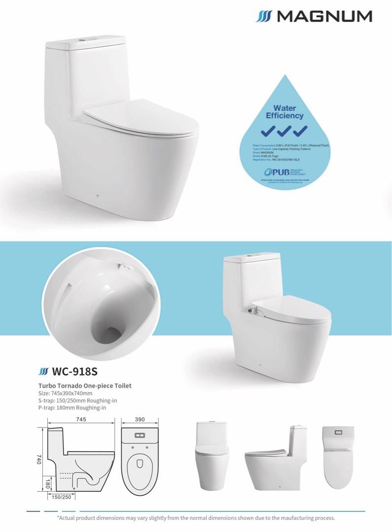 TOILET BOWL MAGNUM WC918S TURBO TORNADO TOILET BOWL, Furniture & Home