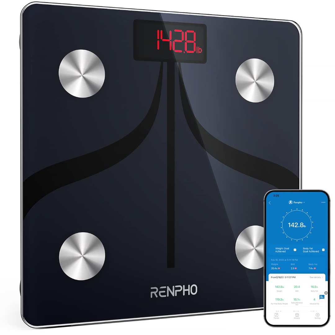 TS. RENPHO Smart Body Fat Scales, Bluetooth Bathroom Scales High