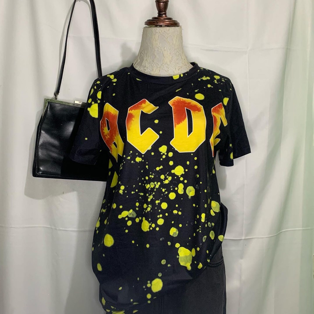UNISEX ACDC inspired Shirt SHEIN, Women's Fashion, Tops, Shirts on ...