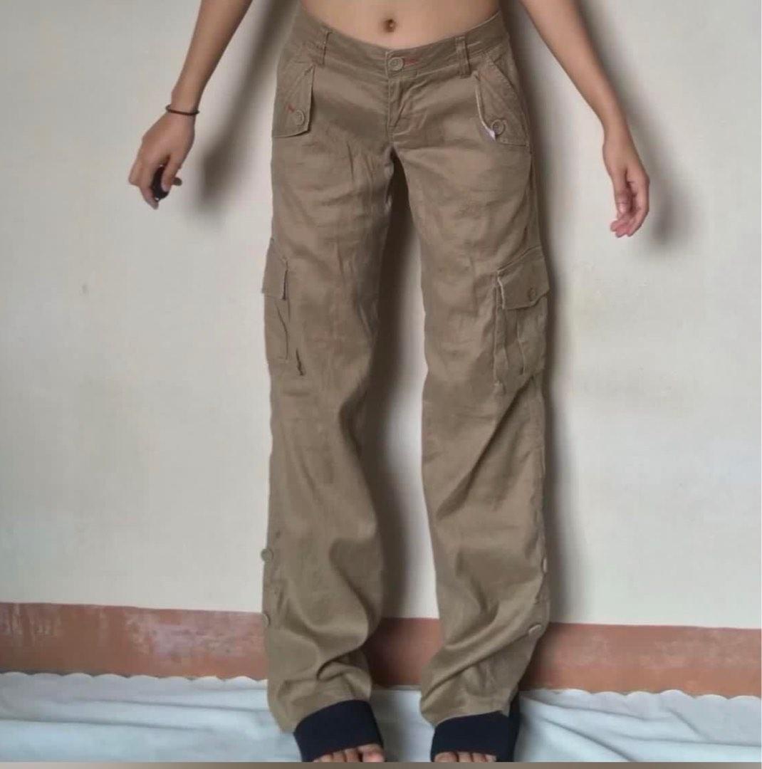 ARIZONA Chino Pants, Cargo Pants, Women's, Size L (W30) cotton Beige type Vintage Second Hand