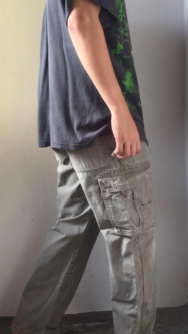 VINTAGE WRANGLER RIPSTOP CARGO PANT BEIGE GREEN CW