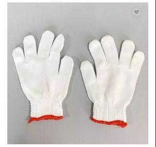 White Cotton Safety Gloves 12 pairs