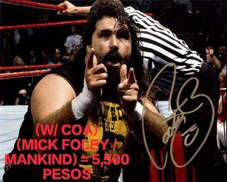 WWE / Wrestling Collectibles - MICK FOLEY / MANKIND (CACTUS JACK / BANG BANG) WITH COA (AUTOGRAPH SIGN) 🖊️