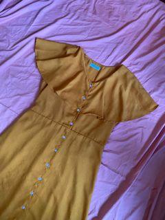 yellow midi dress