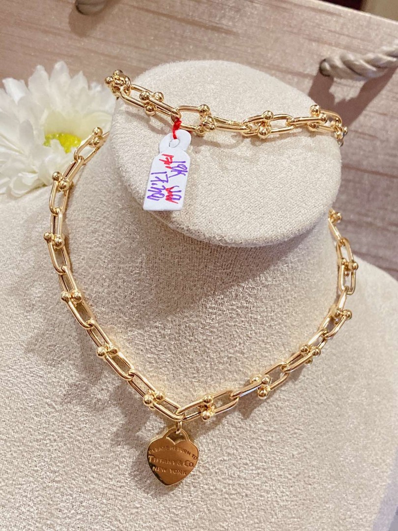 YG 18k Tiffany Necklace jG, Women's Fashion, Jewelry & Organizers