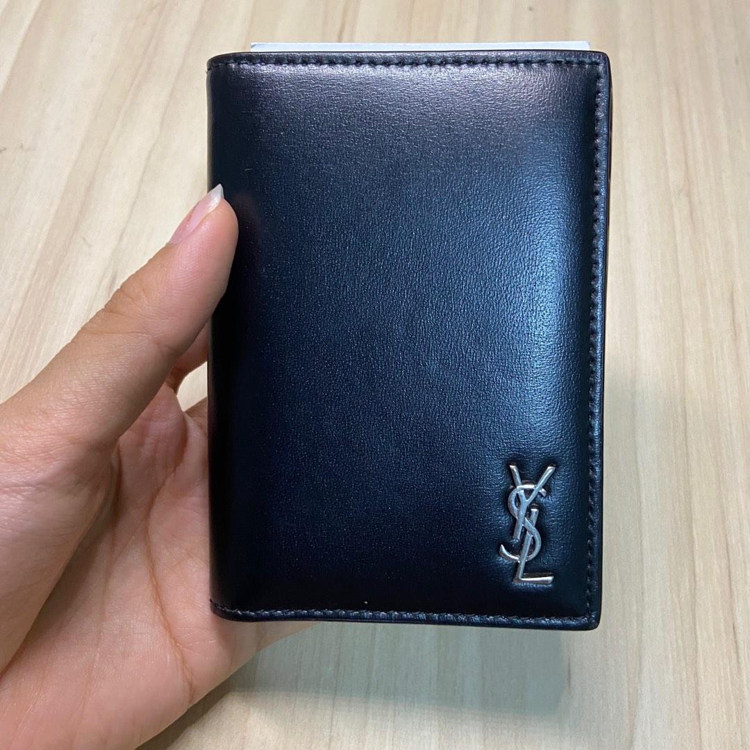 TINY CASSANDRE credit card wallet in grained leather, Saint Laurent