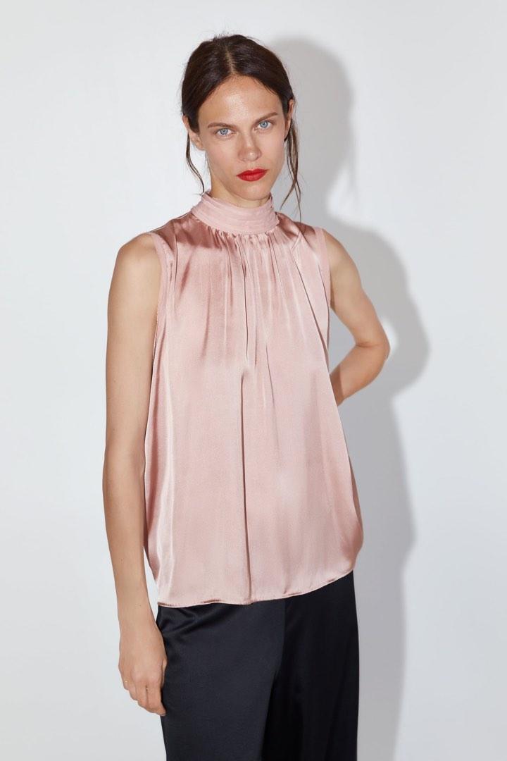 Zara pink shop satin top