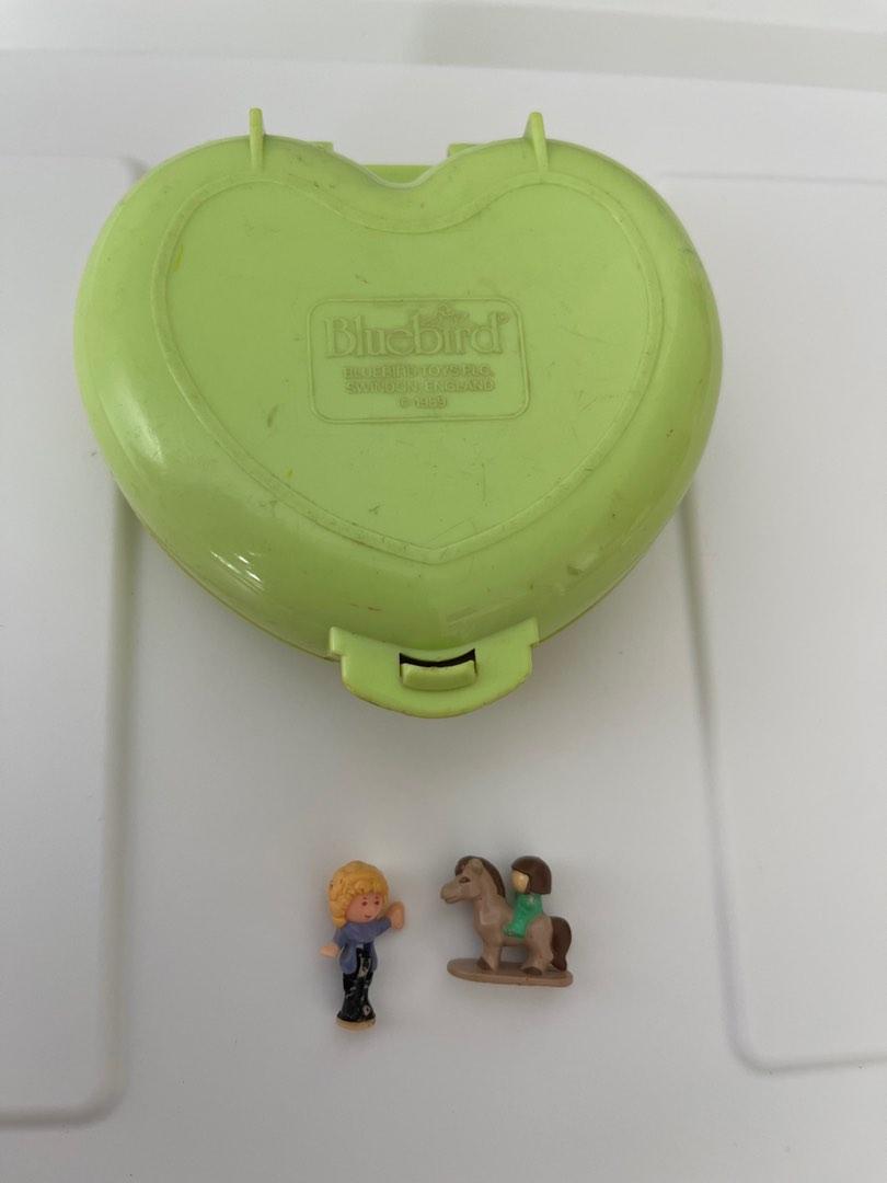 Polly Pocket Pony Club Bluebird 1989 - Boîte Cœur Complète Avec Cheval