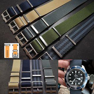 🇪🇺Europe🇪🇺 20/22mm 單色 傘兵 Nato錶帶 軍錶帶 Tudor 型 針扣  代用品 Tudor black bay ( 尼龍錶帶 Nato錶帶 降落傘尼龍錶帶) 錶帶 適用 : Rolex  Tudor Seiko 錶帶 使用