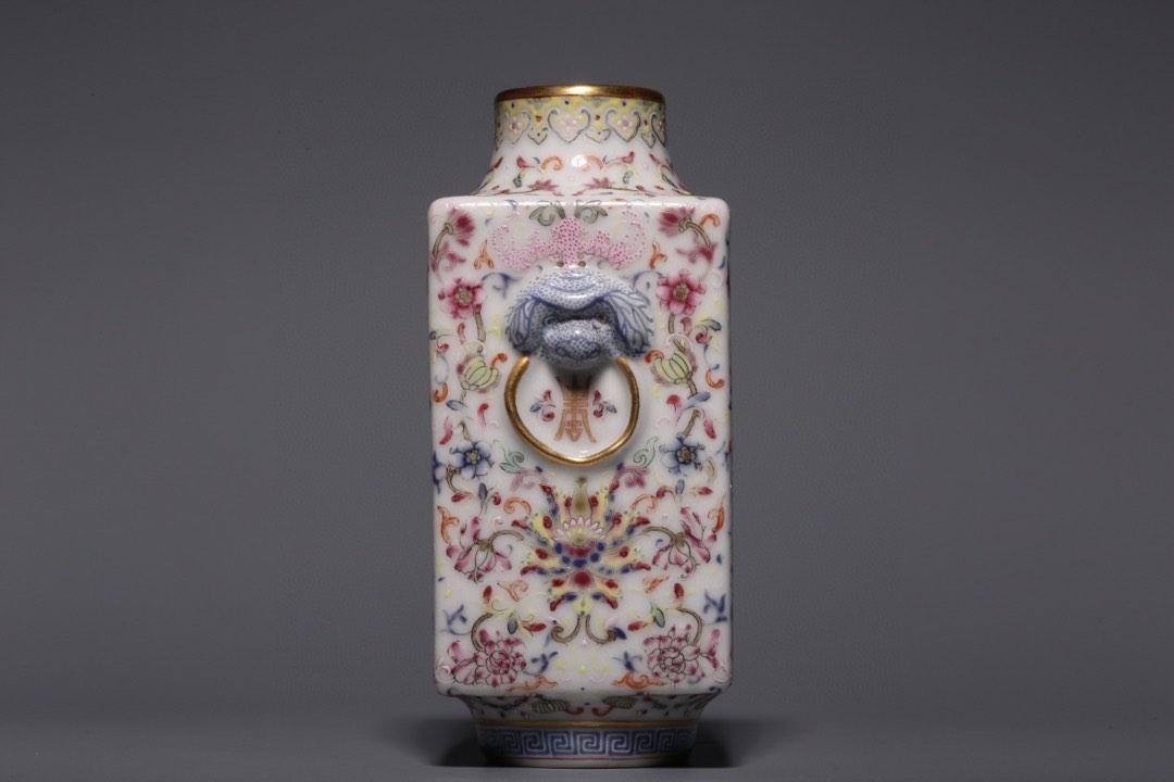 清代「慎德堂製」款粉彩福壽綿延四方瓶, 興趣及遊戲, 收藏品及紀念品 