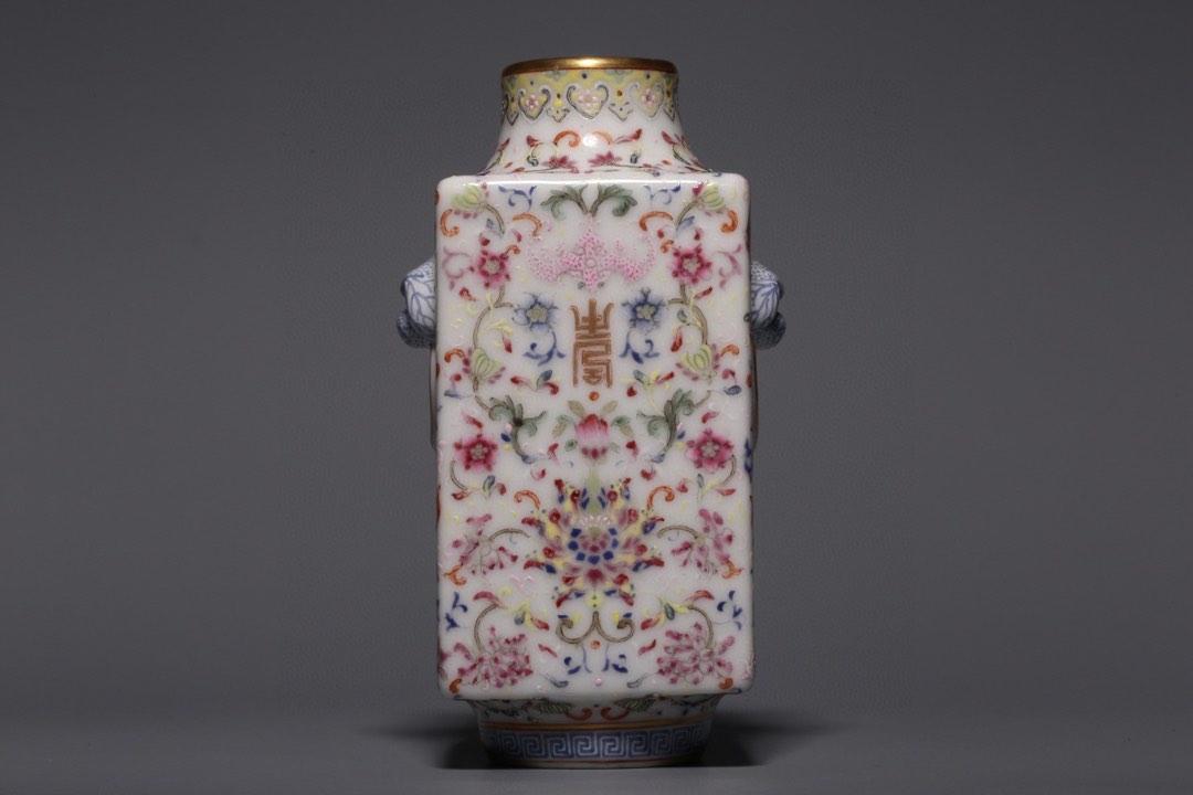 清代「慎德堂製」款粉彩福壽綿延四方瓶, 興趣及遊戲, 收藏品及紀念品