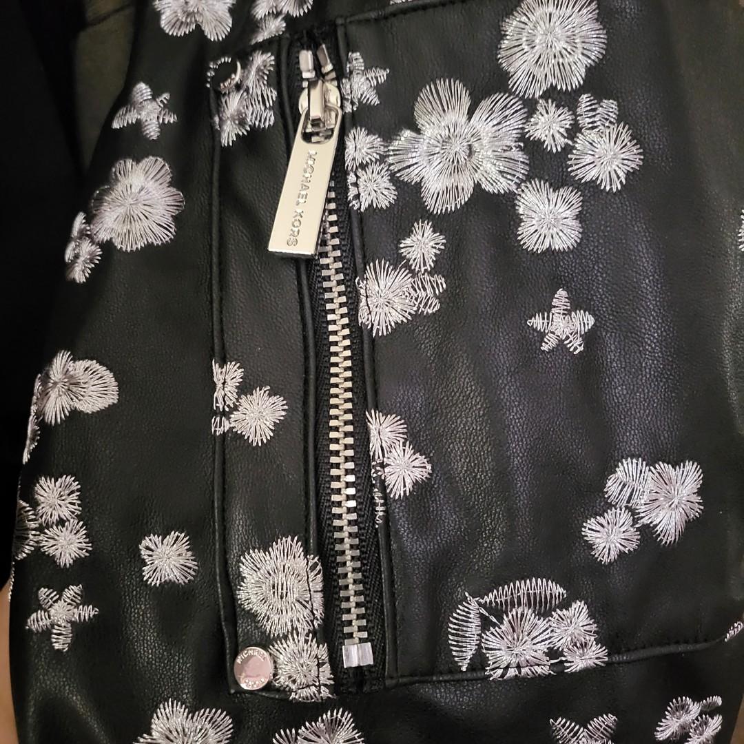 Michael kors floral discount embroidered bomber jacket