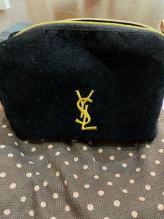 專櫃贈品化妝包 YSL 絨布黑色 高級感