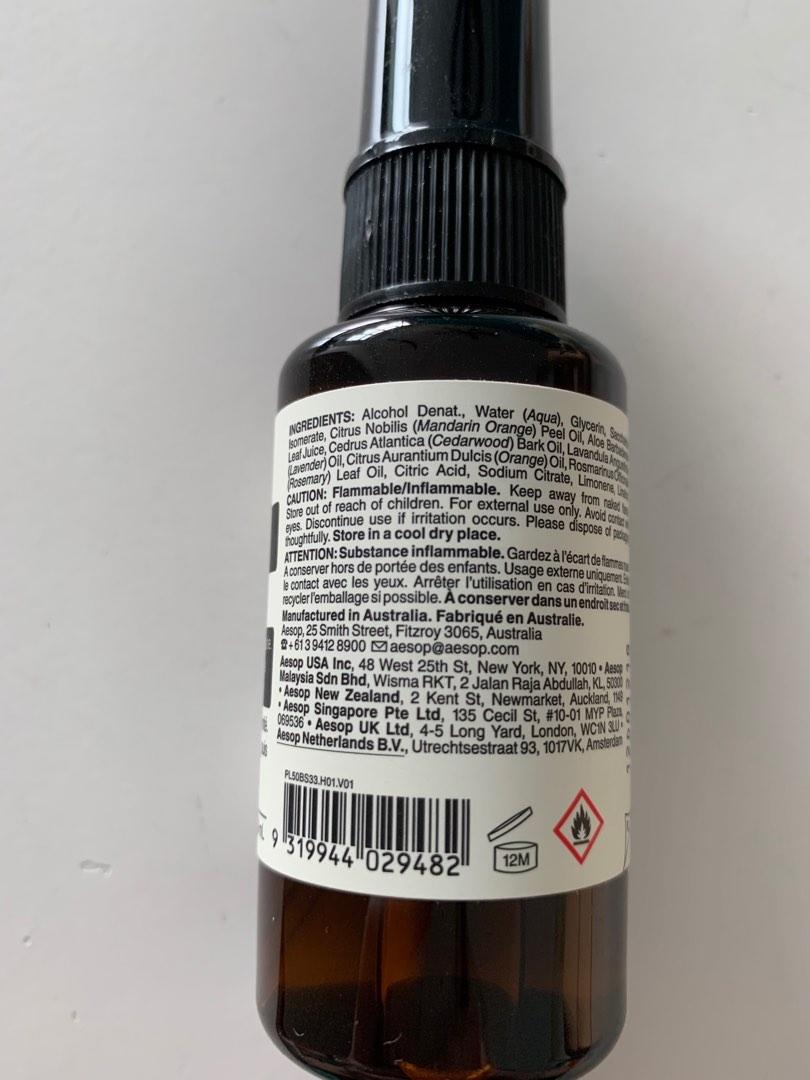 Aesop Resurrection RinseFree Hand Mist, Beauty & Personal Care, Sanitisers & Disinfectants on