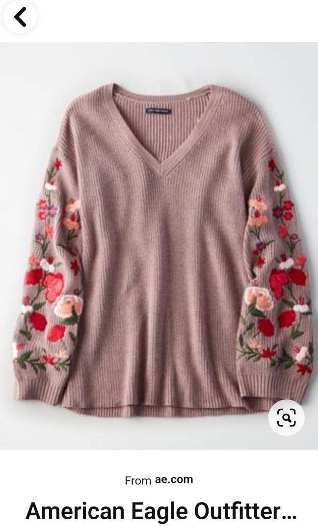 American eagle embroidered sweater online