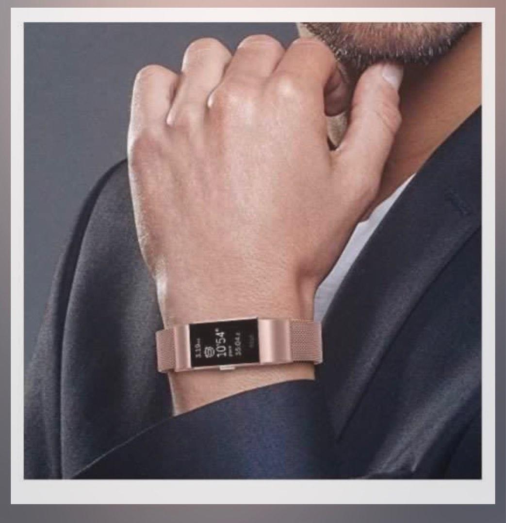 Amzpas Metal Replacement Bands Compatible with Fitbit Charge 2