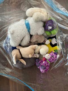 Assorted stuffed toys