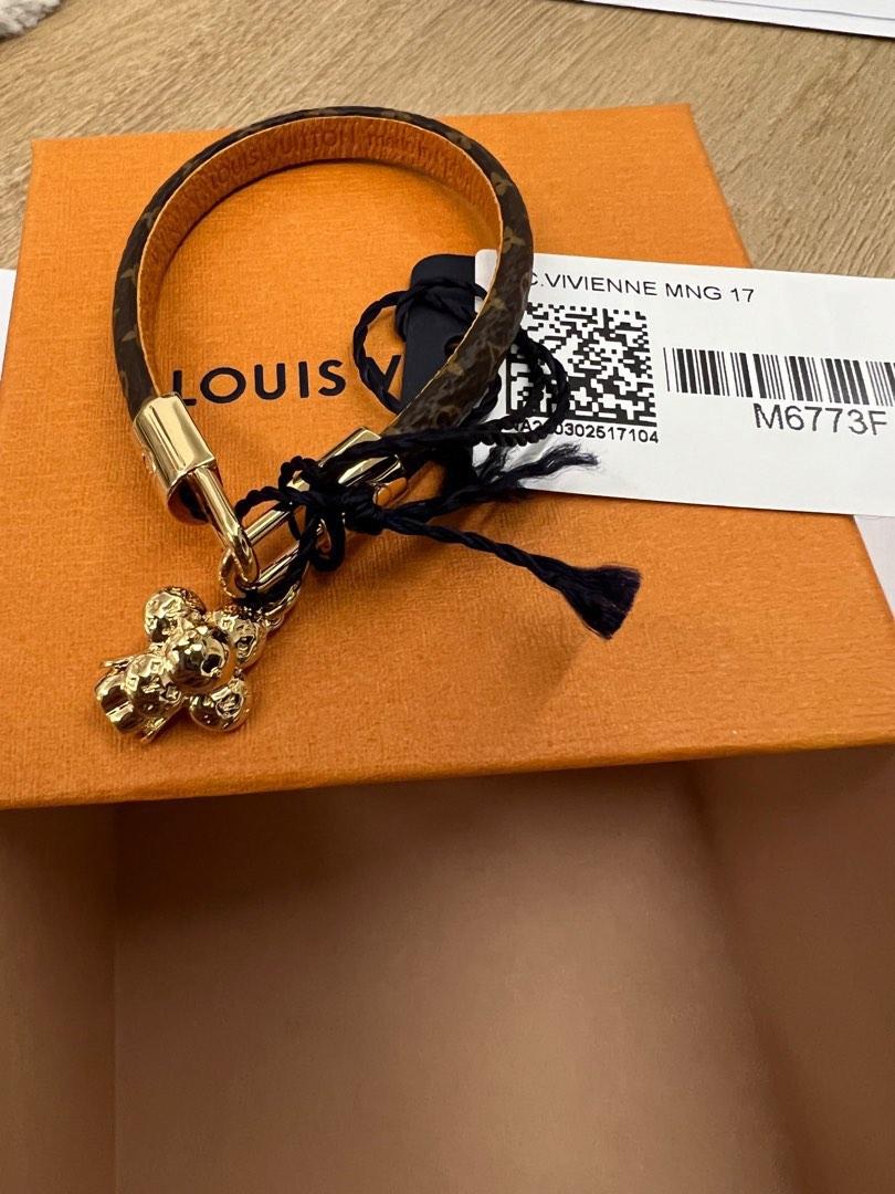 LV Vivienne Bracelet in Monogram Canvas GHW Size 17