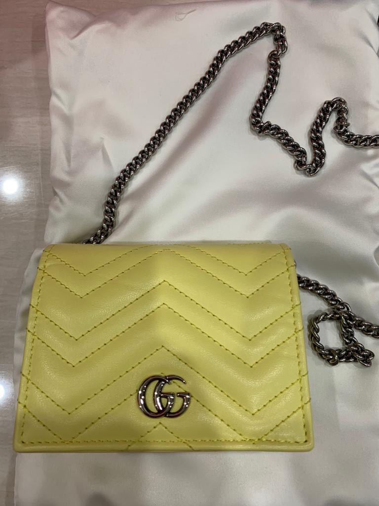 Authentic Gucci marmont wallet on chain, Luxury, Bags & Wallets on