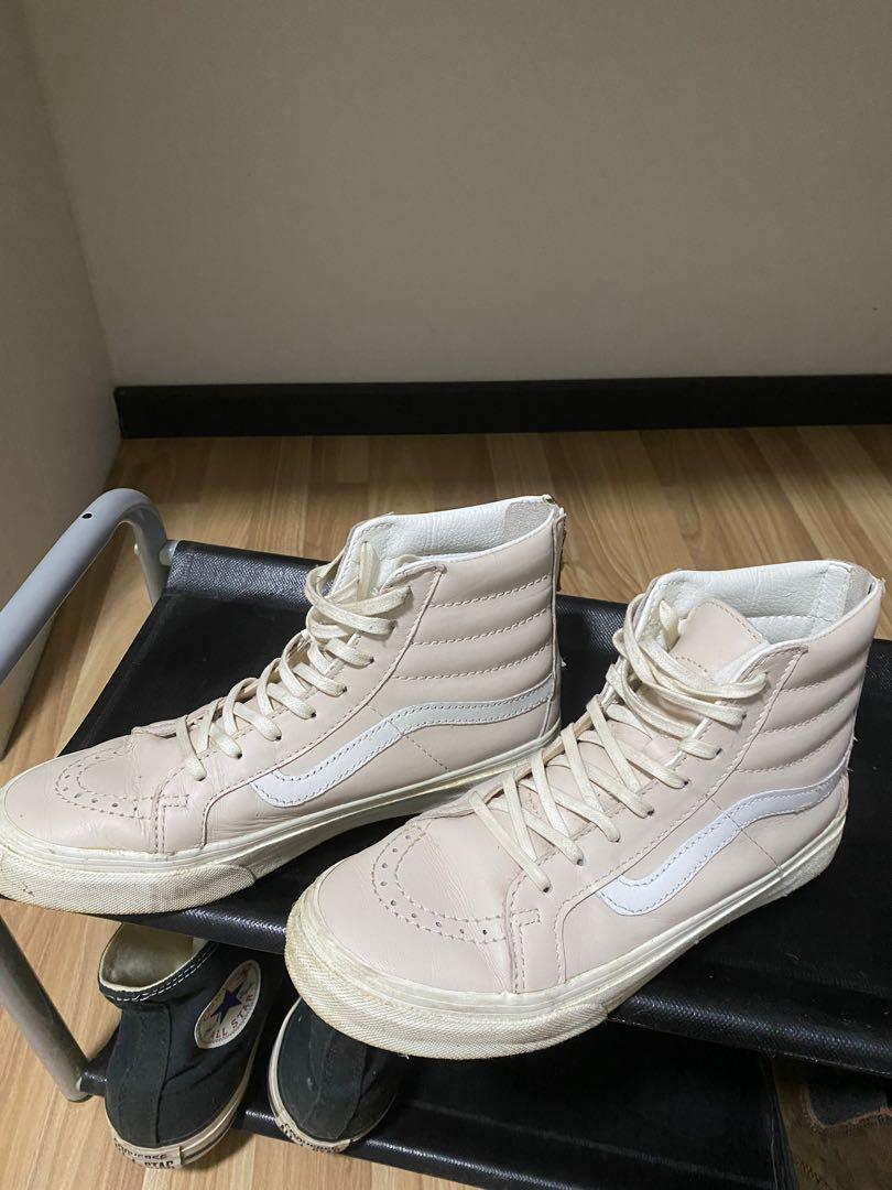 High top light pink vans deals