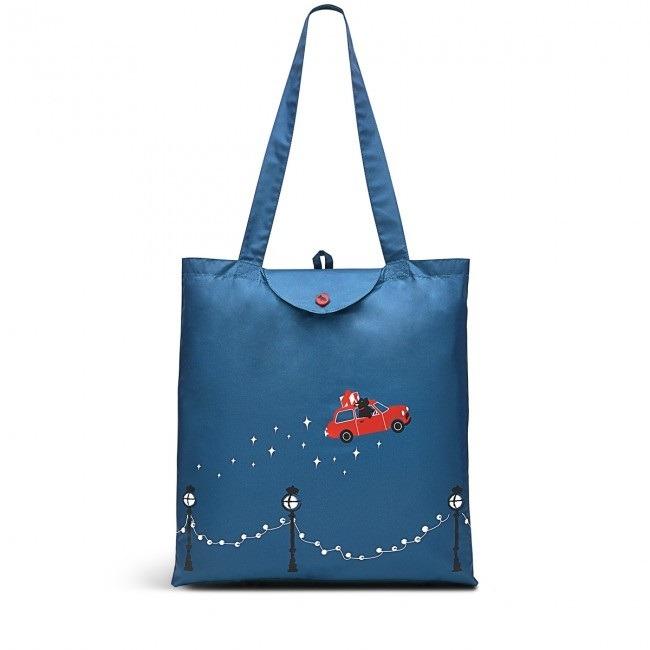 B520 RADLEY LONDON DRIVING HOME FOR CHRISTMAS FOLDAWAY TOTE BAG TEAL