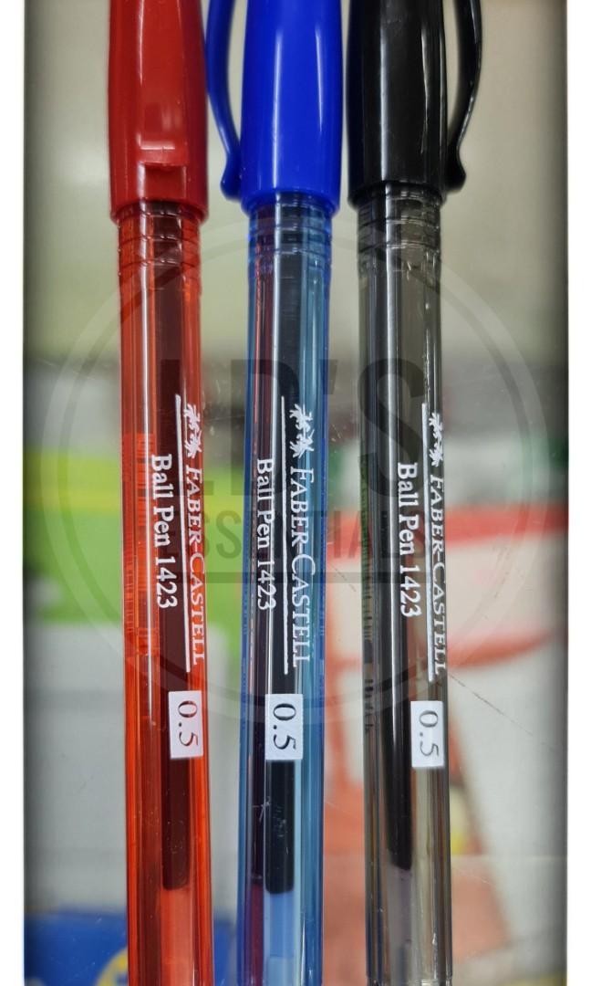 Ballpen Black Blue Red set of 3 brand FABER CASTELL fine 0.5mm