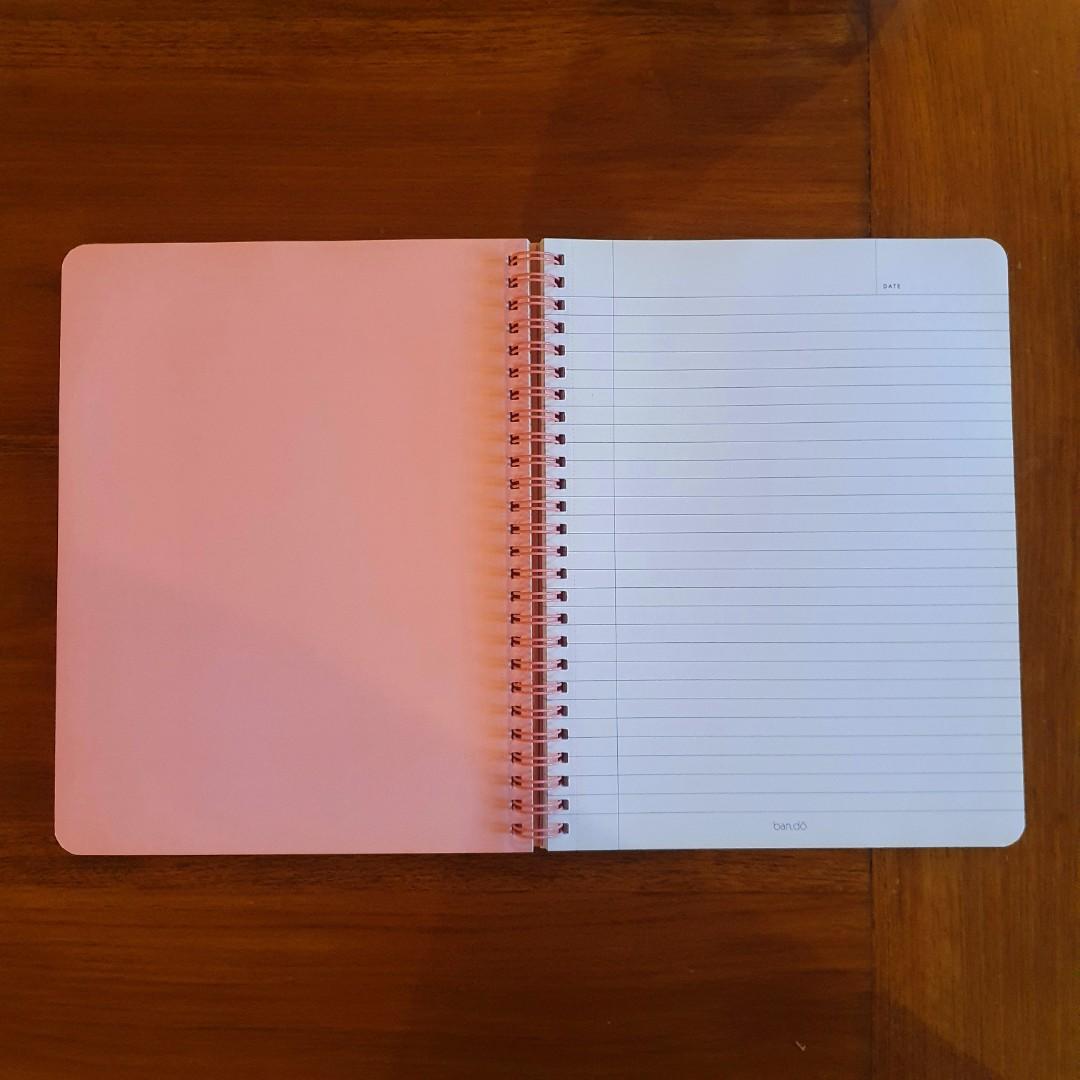 ban.do Ruled/Lined Pink Spiral Hardcover Notebook with Pockets ...