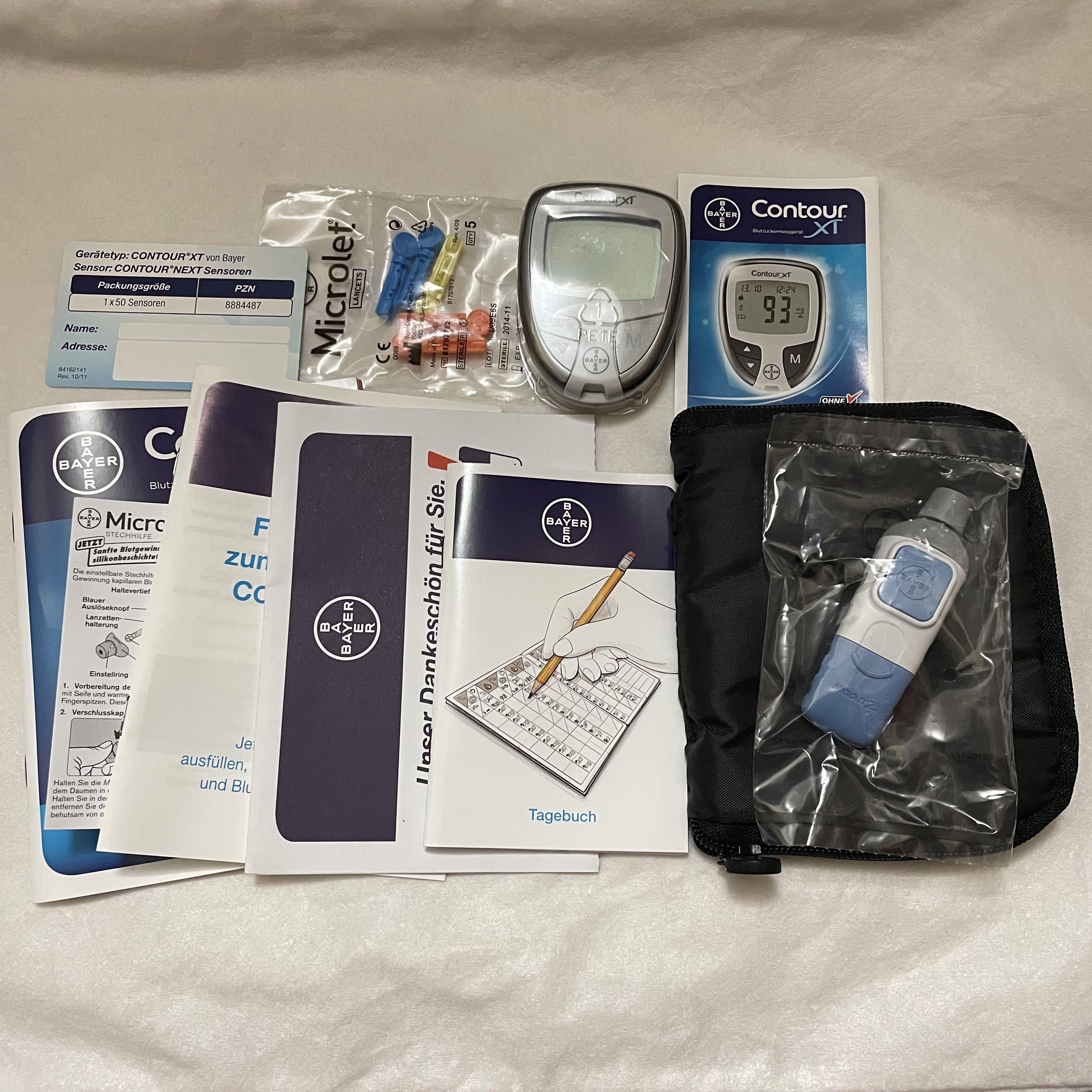 Bayer Contour® XT blood glucose meter 血糖機, 健康及營養食用品, 醫療用品和工具 Carousell