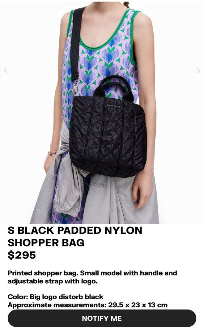 ⚫Bimba Y Lola Small black padded nylon shopper bag black with