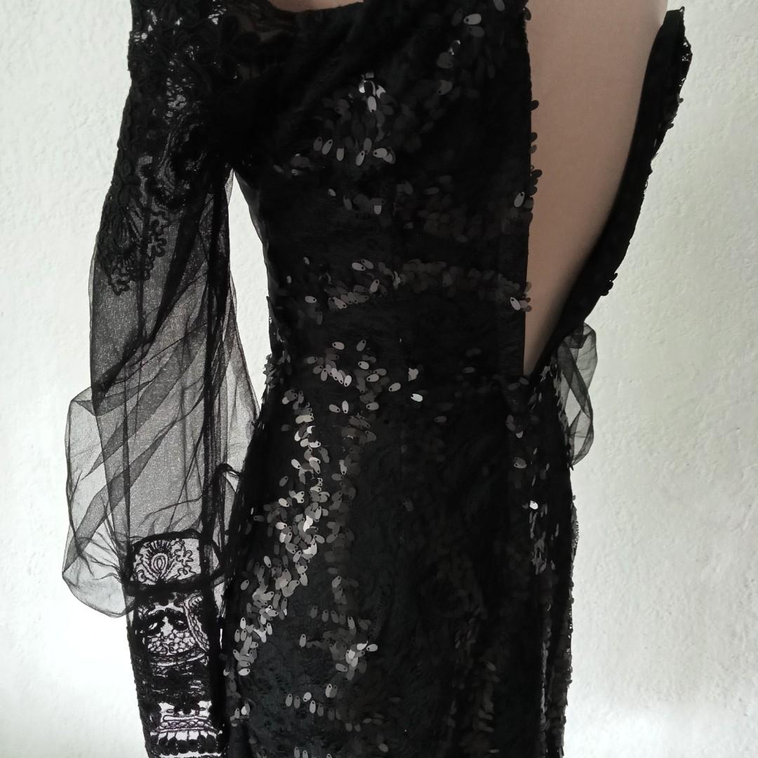 sparkly black tie dress