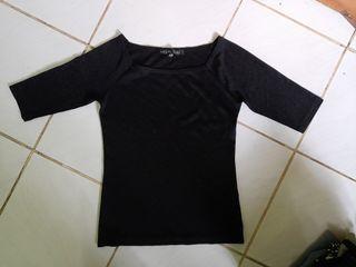 Black square neck top