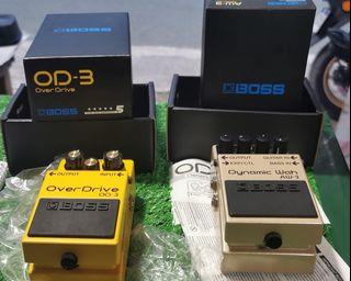 Boss Pedal Overdrive OD-3 and Dynamic Wah AW-3