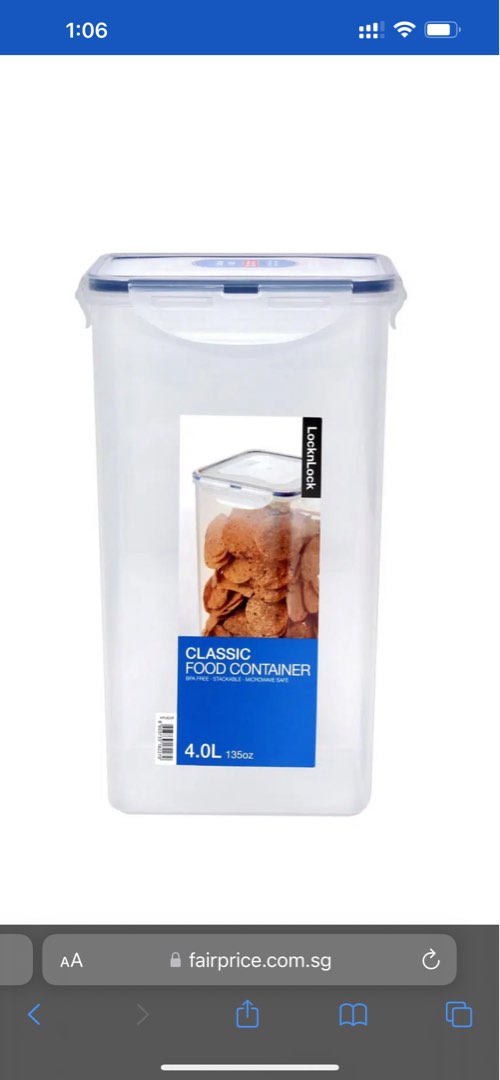 Brand new Lock & Lock 4L Tupperware, Furniture & Home Living