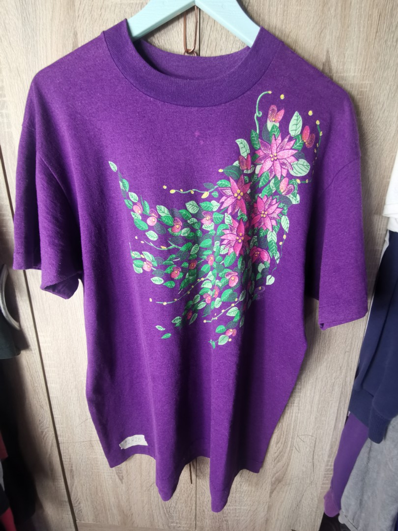 Bulaklak purple, Women's Fashion, Tops, Shirts on Carousell