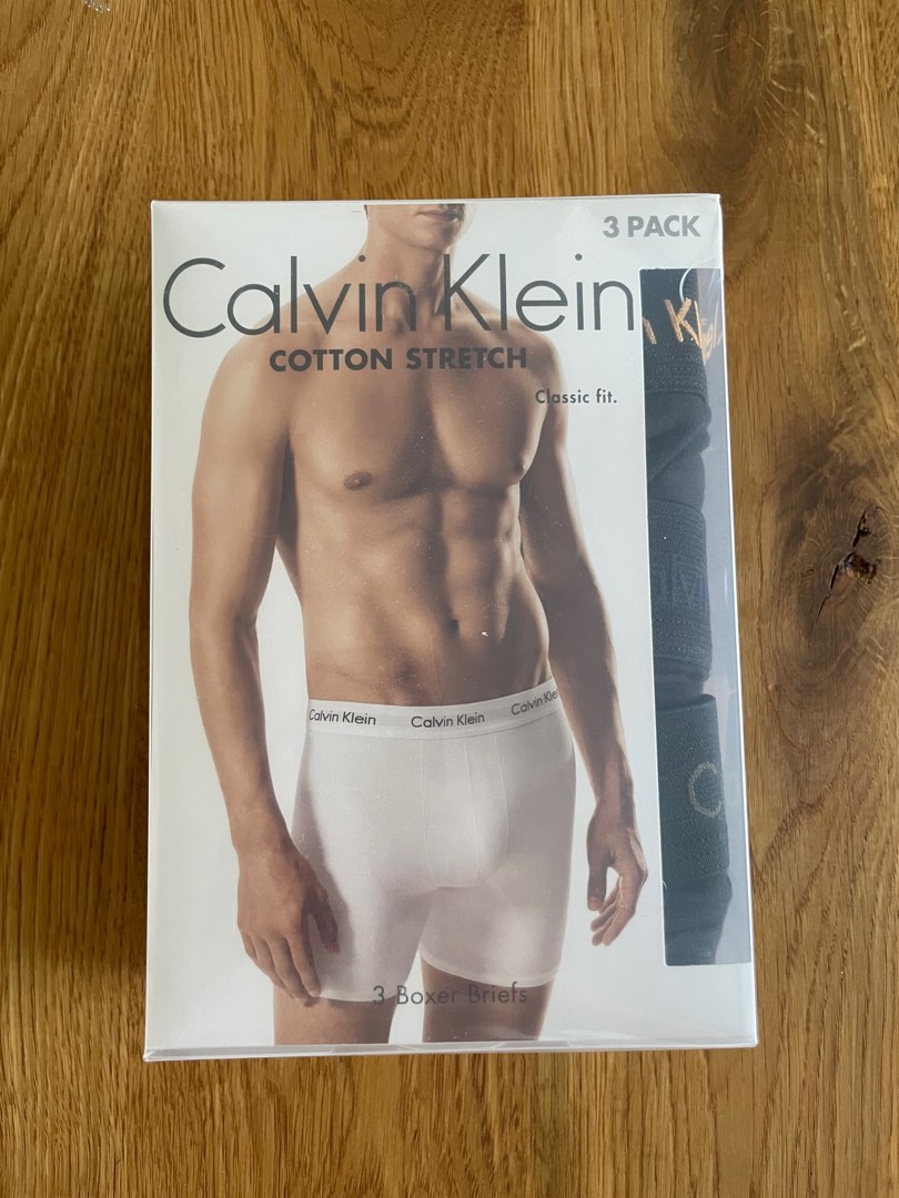 Calvin Klein Athletic Cotton Trunks (Blue and Gray, individual box