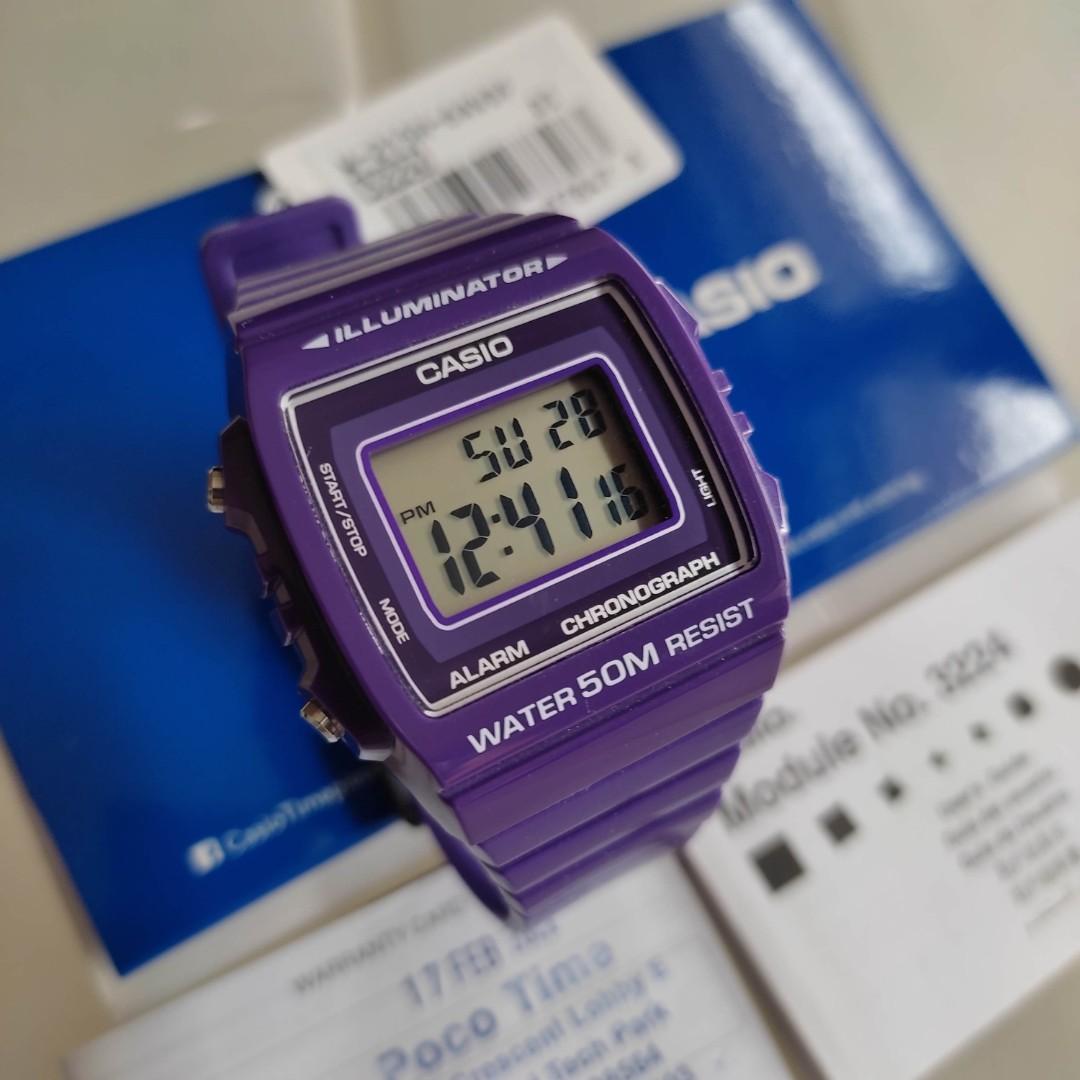 CASIO W 215H 6A Purple Digital Watch LNIB Condition