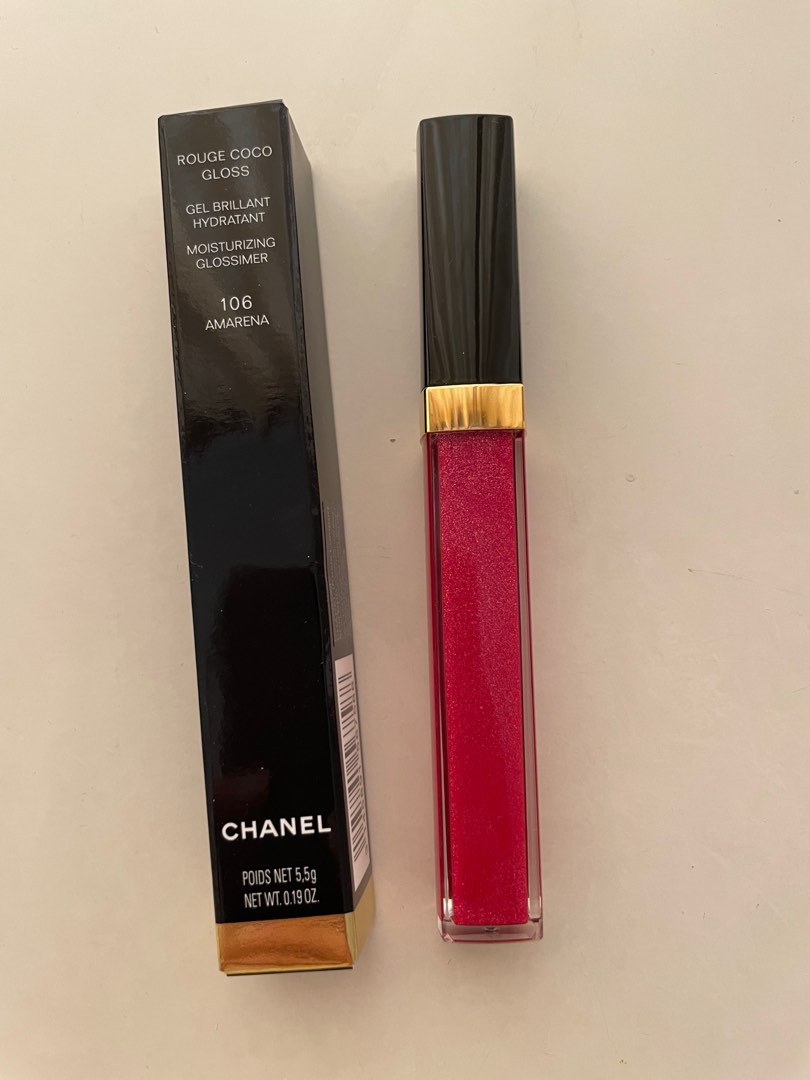 Chanel Rouge Coco Gloss Moisturizing Glossimer Lip Gloss, No. 106 Amarena,  0.19 Ounce