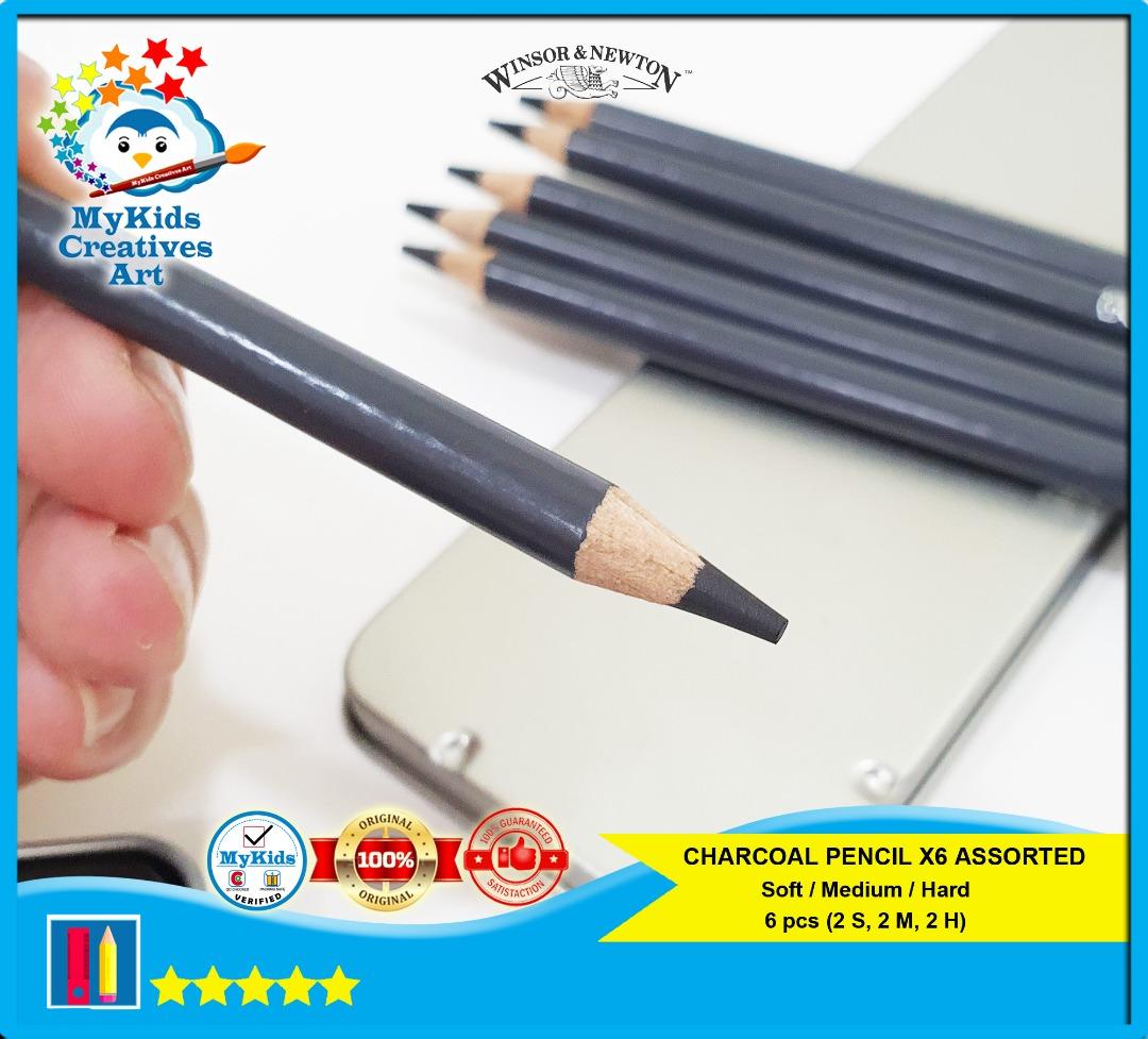Winsor & Newton Studio Collection Charcoal Pencil x6 Assorted