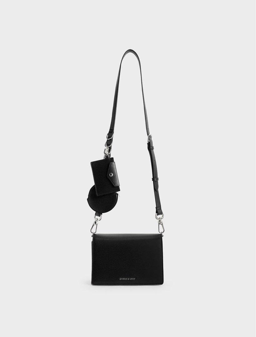 charles and keith multi-pouch crossbody bag + free shein coin pouch ...