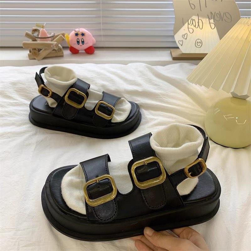 Chunky double strap sandals Women s Fashion Footwear Sandals on