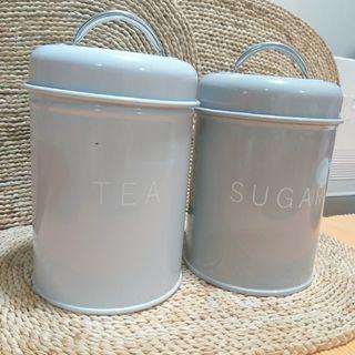 Classy Grey Minimalist Tea and sugar canister