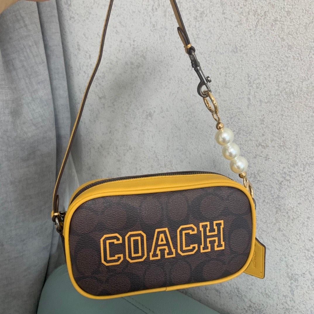 Coach Jamie Wristlet In Signature Canvas With Varsity Motif , Women's