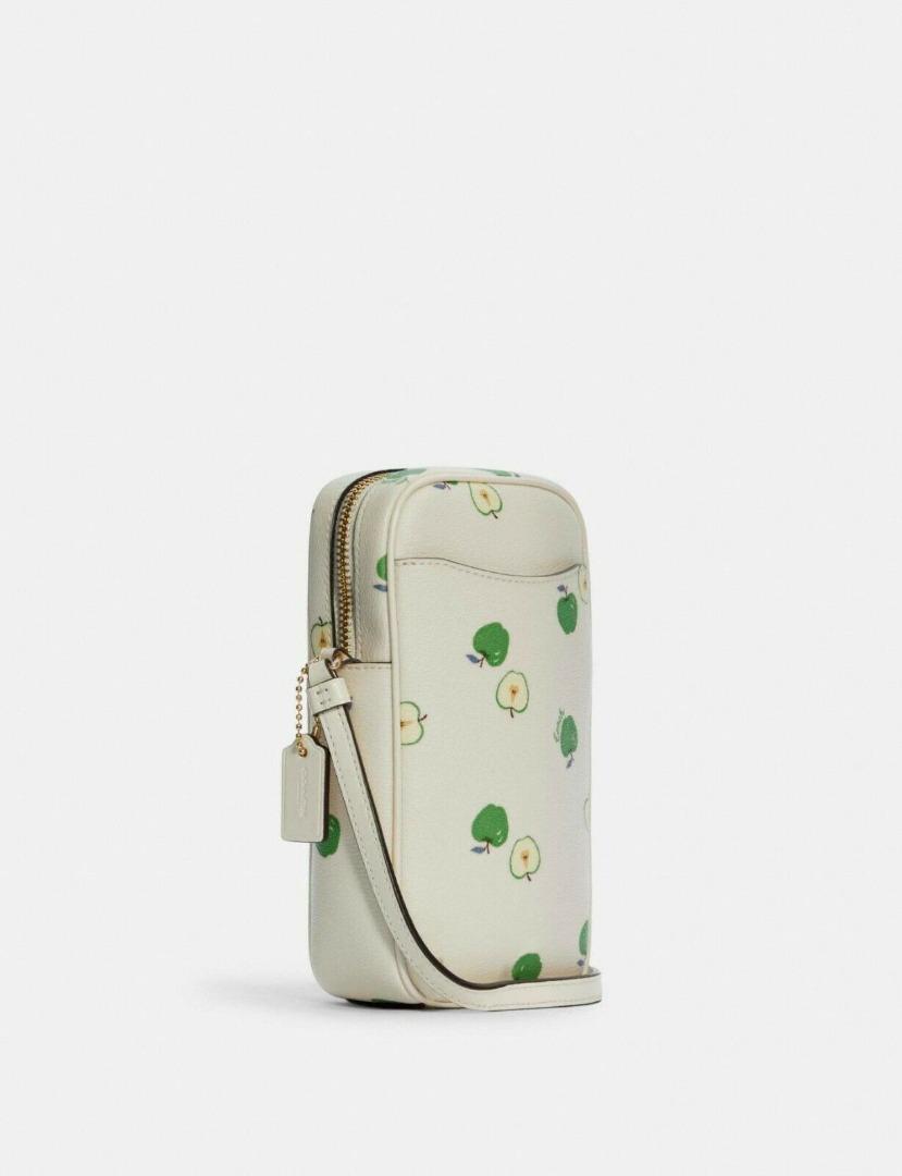 COACH NORTH/SOUTH ZIP CROSSBODY WITH APPLE PRINT, Women's Fashion, Bags